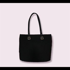 2 Vera Bradley Quilted Tote Bag & Computer Case Black Pair